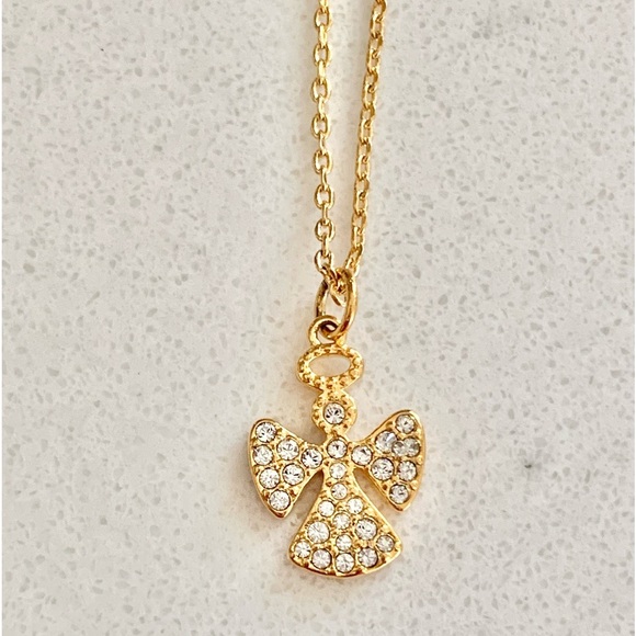 Touchstone Crystal Golden Angel Necklace - Picture 2 of 5